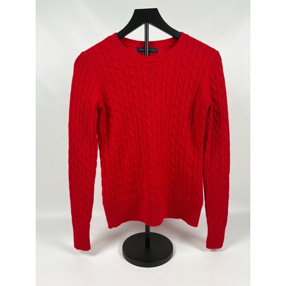 Brooks Brothers Women’s Wool Cashmere Red Cable Knit Sweater | Size Small - Picture 2 of 4